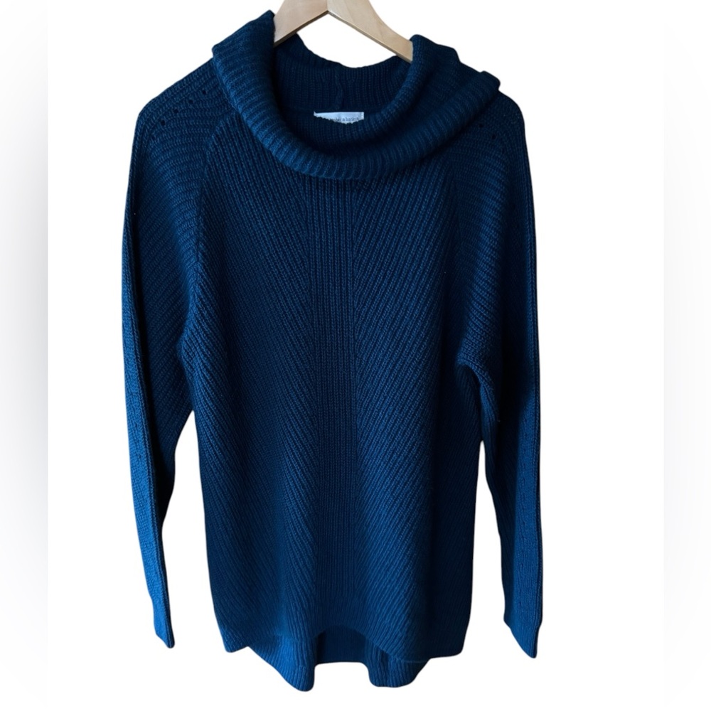 Christopher & Banks Dark Teal Cowl Neck Sweater